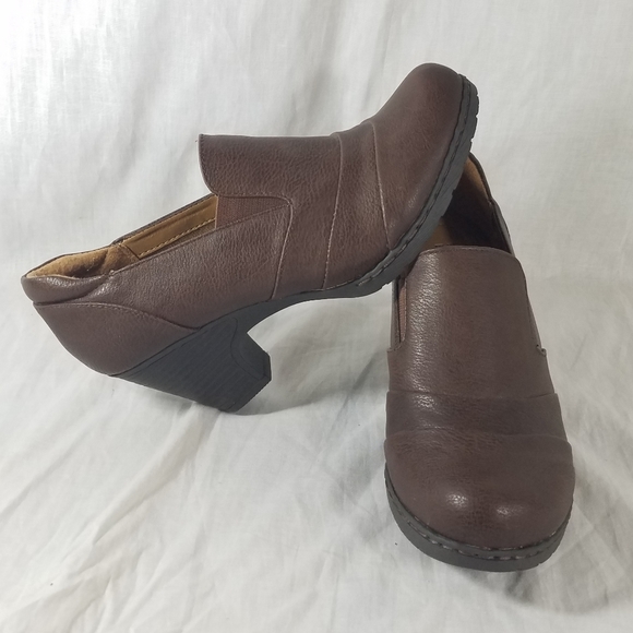 Basic Edition Mule Clog Shoes Brown Heels sz 7 M - Picture 4 of 8